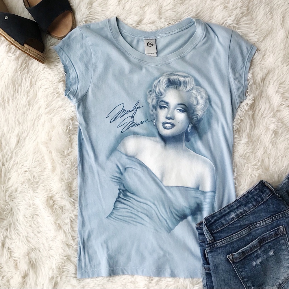 Graphic tee Marilyn Monroe blue short sleeve tee